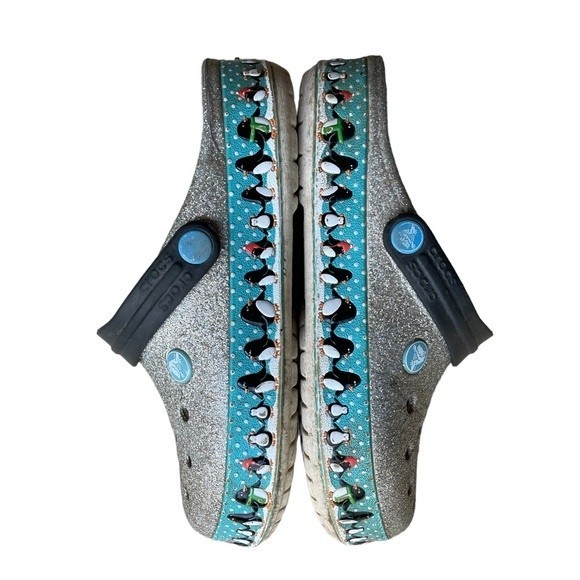 Crocs Unisex Limited Edition Glitter Penguin Clog Mule M4/W6 - Picture 4 of 8